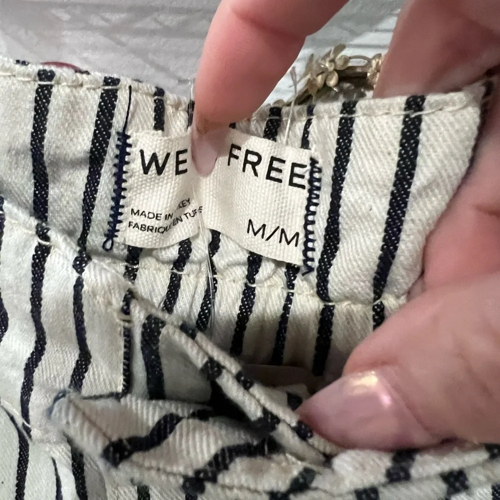 Free People Striped Wide Leg Pants - Black and White - Picture 7 of 7